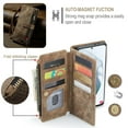 thumbnail image 4 of CaseMe Case for Samsung Galaxy S21 Wallet Case for Women Men, Fashion Durable PU Leather Magnetic Flip Lanyard Strap Wristlet Zipper Card Holder Wallet Phone Case for Samsung Galaxy S21 6.2-inch, 4 of 11