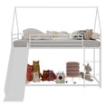 thumbnail image 1 of taoruifang Twin Metal Loft Bed with Slide and Storage white ,No Box Spring Required, 1 of 11
