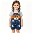 thumbnail image 2 of FSYBOA Girls Jeans Overalls, Adjustable Shoulder Straps Vacation Casual Above the Knee Kids Denim overalls Blue Size 18-24Months, 2 of 9
