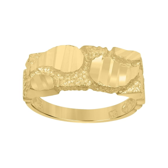 10kt Real Yellow Gold Mens Nugget Fashion Ring