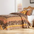 thumbnail image 3 of Barefoot Bungalow Audrey Vintage Floral Bedspread Set, Reversibe, Jumbo Sized, 3-Piece King, Chocolate, 3 of 9