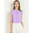 thumbnail image 2 of Blusas Elegante Sin Mangas Vintage De La Década De 1950 Con Volantes Para Oficina De Negocios Para Mujer Lavanda XS, 2 of 6