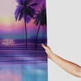 thumbnail image 3 of RUIYC Retrowave Design of Colorful Funky Stripes and Palms Moon Shower Curtain Multiple Sizes Durable and Washable White, 3 of 7