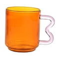 thumbnail image 1 of Taza de café de borosilicato, taza para café con leche, taza para desayuno con asa creativa, vidrio Naranja, 1 of 7