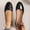 Black, variant on Women's Round Toe Wedge Flats Patent Leather Slip On Casual Dress Shoes for Daily Work Wear White 9.5