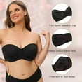 thumbnail image 4 of Strapless Bras for Women Plus Size Minimizer Bra Underwire Bra Comfort Non-Slip Silicone Unpadded Bandeau Bra Black 34DD, 4 of 5