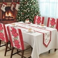 thumbnail image 4 of Christmas Poinsettia Chair Covers Set of 6 Red Flower Green Leaf Xmas Tree Winter Chair Back Covers Stretch Removable Washable Slipcovers Protector for Dining Room Kitchen Party Decor, 4 of 5