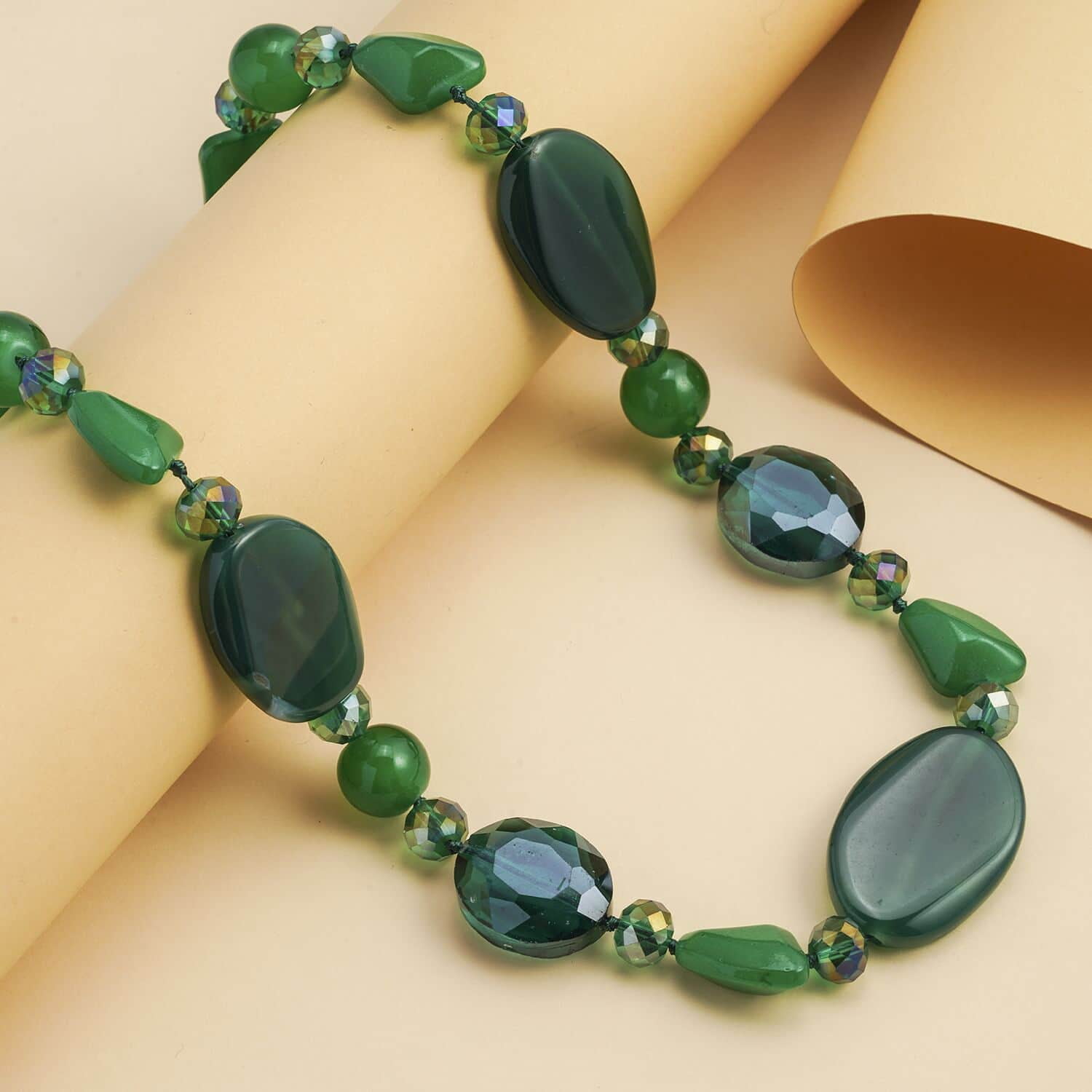 Green agate necklaces - Hyderabad Jewels And Pearls - 3918448