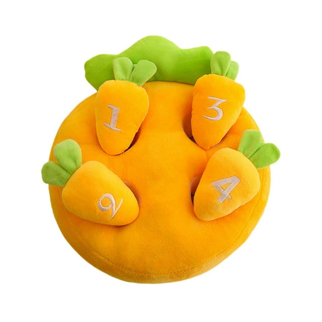 Juguete para perros de granja de zanahorias con forma de escondite, juguete de peluche para entrenar de los cachorros S