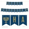 Happy Hanukkah! Gold Glitter Holiday Hanging Pennant Party Banner