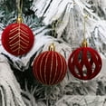 thumbnail image 4 of CuiLiyq 6 PCS Velvet Christmas Balls, 2.36" Shatterproof Xmas Bulbs Decorations Set, for Xmas Decorative Hanging Ornaments Christmas Tree Decoration (Red), 4 of 7