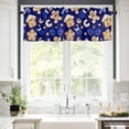 thumbnail image 5 of Gingerbread Man Valances for Windows Blue Winter Christmas Decoration Rod Pocket Curtain Valance Window Treatment Short Curtains for Kitchen Living Room, 60"x18", 5 of 5