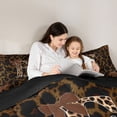 thumbnail image 5 of Erosebridal Leopard Pattern Letter E Monogram 7pcs Bedding Comforter Set,Princess Bowtie Queen Bedding Sets For Girls Kids,Black Reversible, 5 of 7