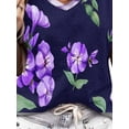 thumbnail image 4 of ORQ Women Casaul T-Shirt V Neck Short Sleeve Floral Print Casual Blouse Tops, 4 of 4