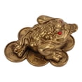 thumbnail image 6 of Riousery Auspicious Brass Money Frog Figurine - Lucky Three-Legged Toad Statue for Wealth and Prosperity, Office Desktop & Living Room Decoration, 2.6 inches / 6.5 cm Length, Perfect Gift for Success, 6 of 9
