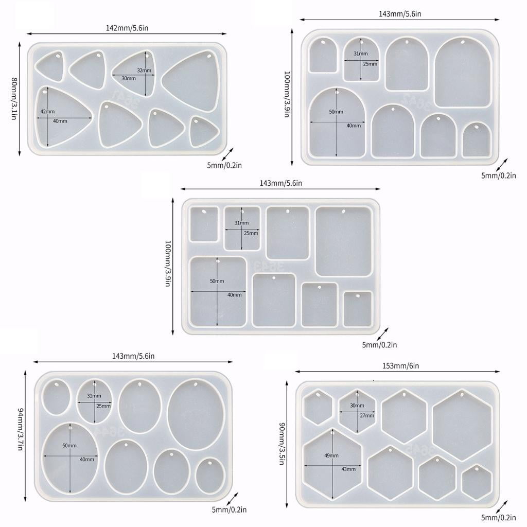 Osdhezcn Multipurpose Earrings Resin Molds Pendant Eardrops Silicone Moulds for DIY Epoxy