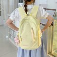 thumbnail image 6 of Nylon School Backpack, Lightweight Backpack with Bow Pendant, Spacious Trendy Backpack for Travel College, Green, 6 of 10