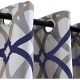 thumbnail image 4 of DriftAway Alexander Thermal Blackout Grommet Unlined Window Curtains Spiral Geo Trellis Pattern Set of 2 Panels Each Size 52 Inch by 36 Inch Navy and Gray, 4 of 7