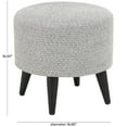 thumbnail image 3 of DecMode Polyester Chevron Textured Stool with Black Wooden Legs, Light Gray, 3 of 9