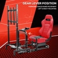 thumbnail image 5 of Supllueer Adjustable Racing Cockpit with Red Suede Seat and Monitor Stand Fit for Logitech G29 G920 G923 for Thrustmaster, for Fanatec Gaming Race Cockpit Without Steering Wheel Pedal Shifter, 5 of 23