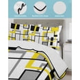 thumbnail image 4 of Yellow Black Grey Geometric King Size Down Alternative Comforter,Lightweight Comforter Quilt Bedding Set with Pillow Shams Middle Century Modern Abstract Art Bed Comforter Duvet Insert 96"x106", 4 of 7
