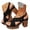 Black, variant on Women's Platform Wedge Sandals Fashion Studded Crooss Strap Chunky High Heels Sling Back Open Toe Party Wedding Shoes Black Size 7