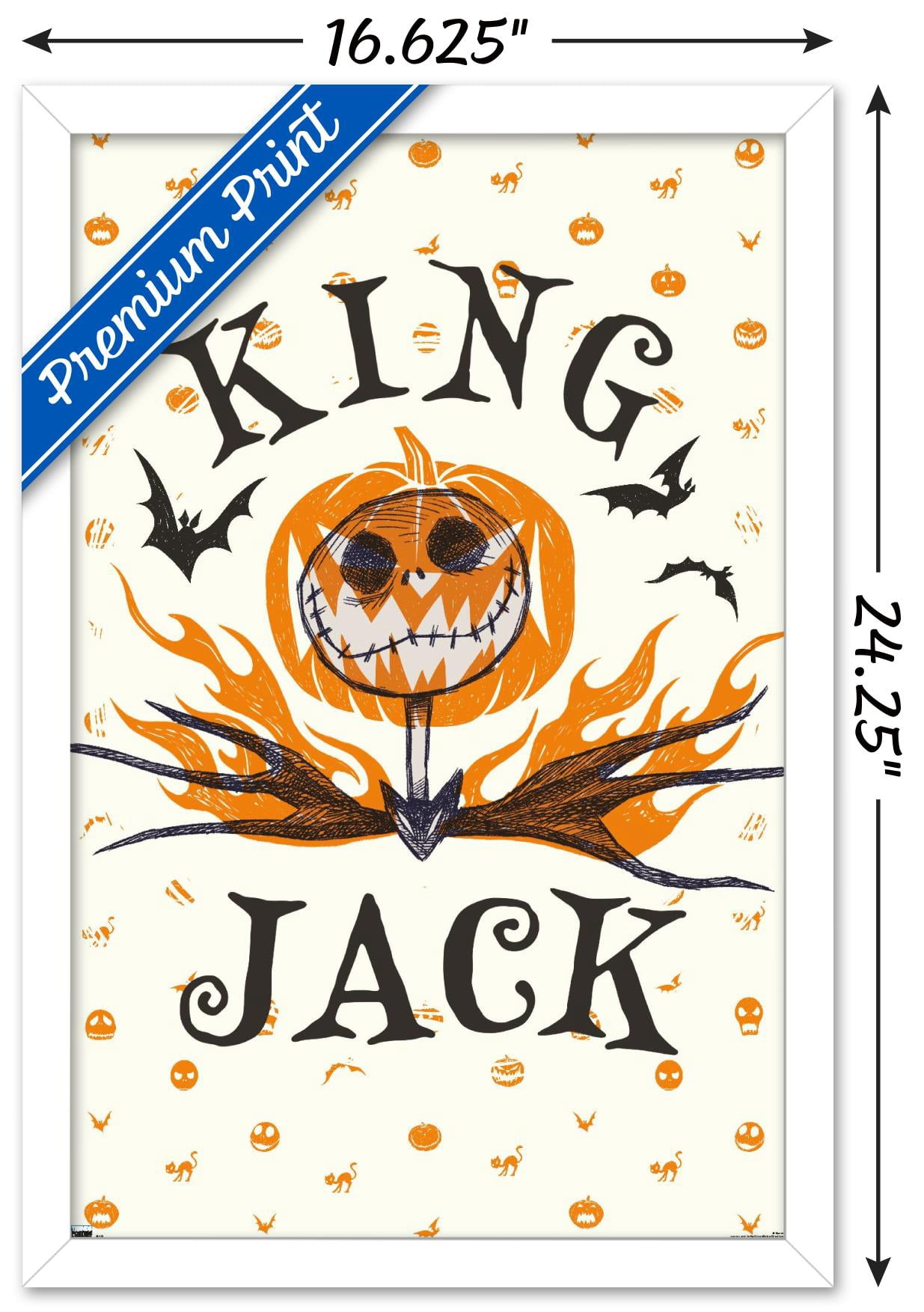 Disney Tim Burton's The Nightmare Before Christmas - King Jack Wall Poster, 14.725" x 22.375", Framed