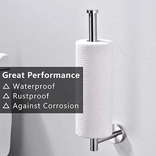 Brushed Nickel Paper Towel Holder Under Kitchen Cabinet Towel Paper Rack Wall Mounted Round SUS304 Stainless Steel Dispenser for Bathroom Kitchen Tissue Towel Roll 11 inch Walmart