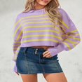 thumbnail image 4 of Ladies‘ Solid Color Knit Sweater with Long Sleeves and Loose Fit, 4 of 9