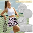 thumbnail image 6 of Xoenoiee Cow Cherry Blossom Print Women's Pleated Tennis Skorts with Shorts High Waisted Golf Skirt Athletic Workout Skirts for Pickleball Running, 2XL, 6 of 6