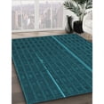 thumbnail image 3 of Ahgly Company Tapis Rond Lavable en Machine Intérieur Transitionnel Vert Cyan Foncé, 7 Pieds Rond, 3 of 7