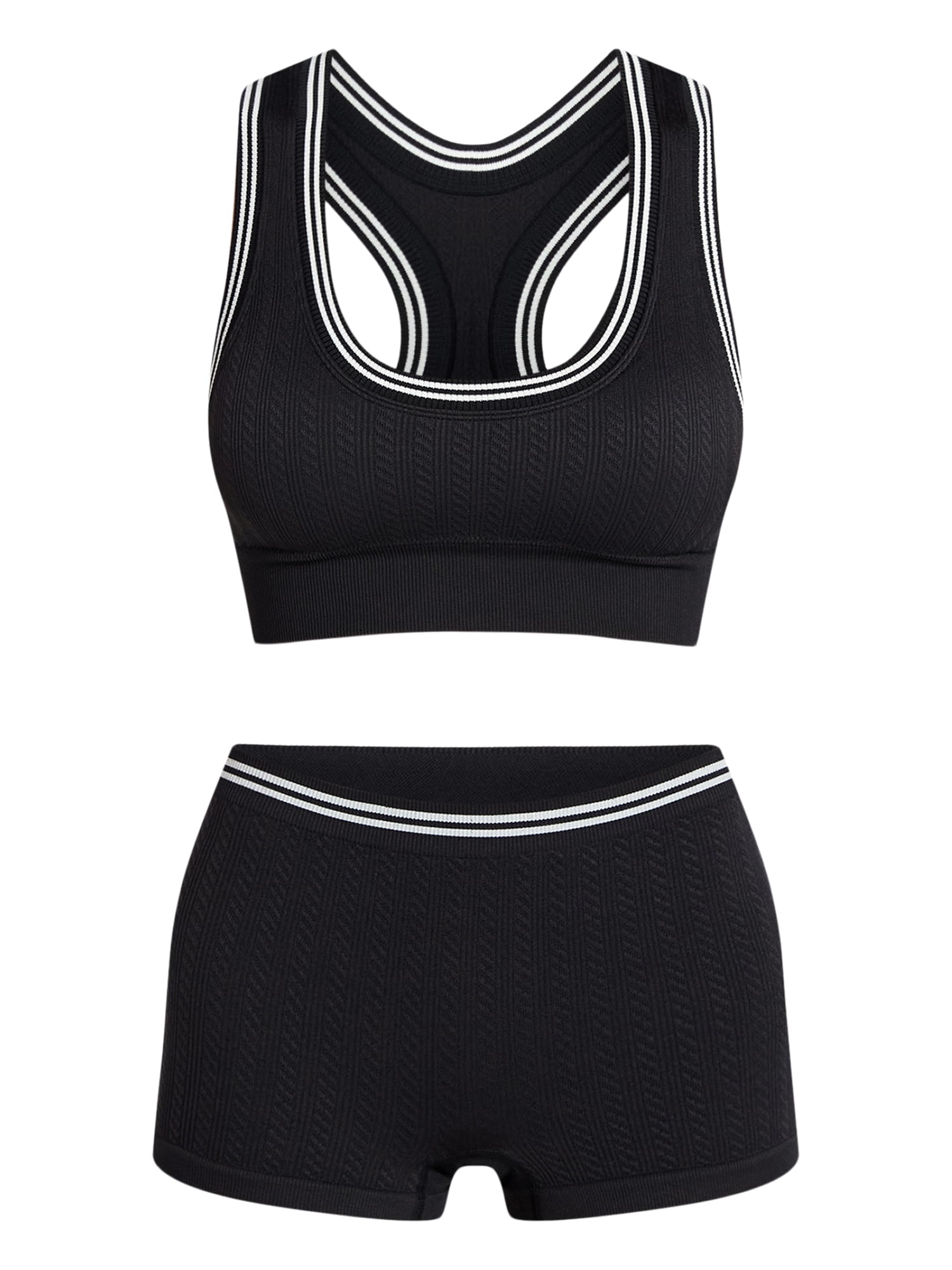 No Boundaries Seamless Racerback Bralette and Boyshort Set, 2-Piece, Women's XS-XXXL