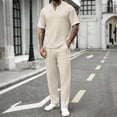 thumbnail image 2 of Mrmaere Men's Suit Set Loose Solid Pattern For Various Types Versatile Design For Multiple Occasions Khaki S, 2 of 5