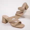 thumbnail image 5 of Pennysue Women Square Toe Sandals Strappy Slip On Chunky Heels with Cushioned Insole for Summer Party Office Daily Wear, 5 of 7