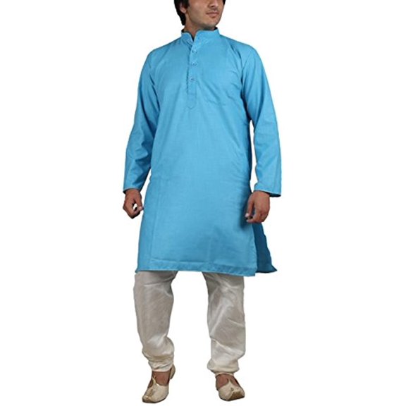 Royal Men's Cotton Kurta Pyjama Set (ROYAL_150_Blue_X-Large)