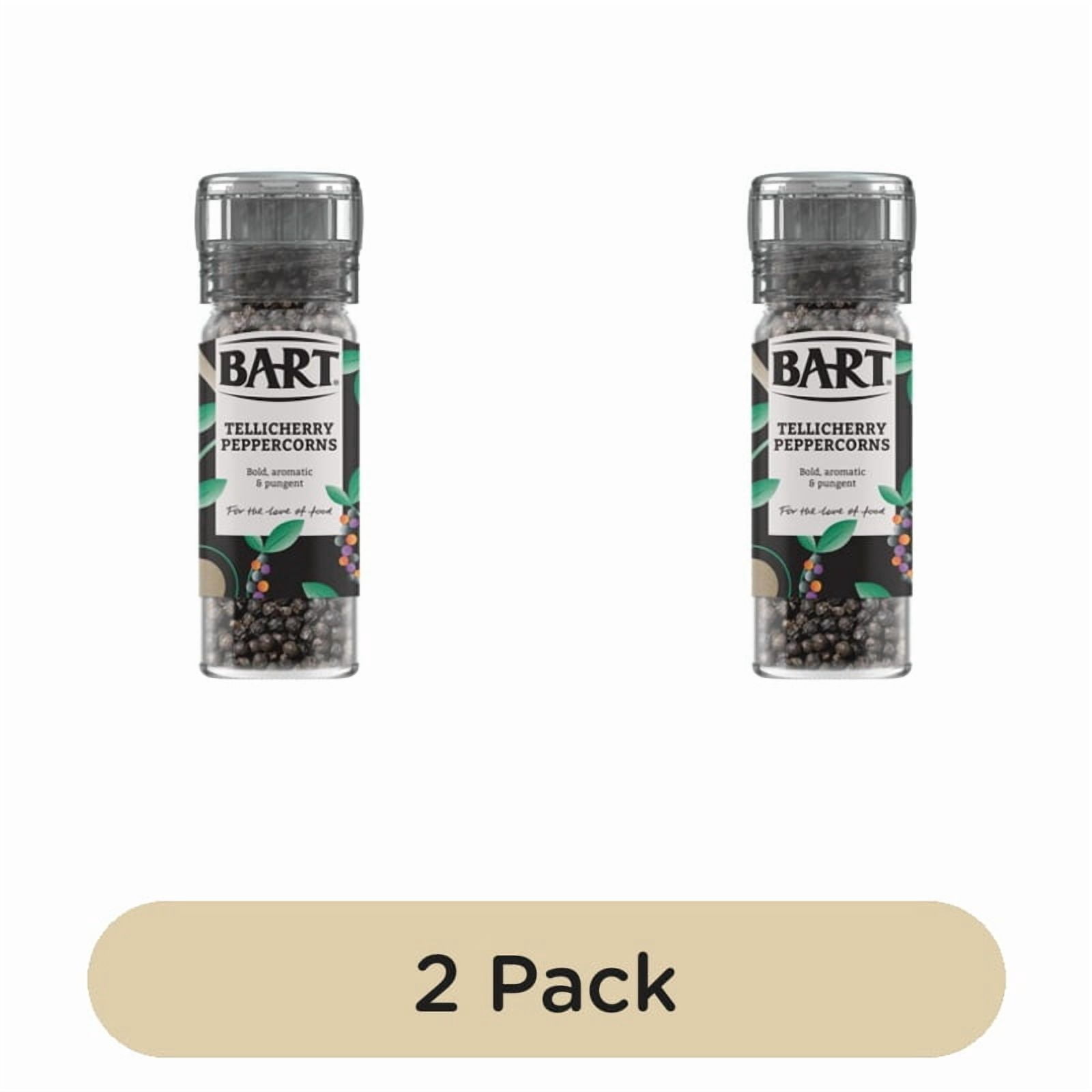 Bart Tellicherry Black Pepper Mill 44g, British Import (Pack of 2)