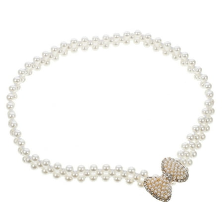 FRCOLOR Pearl Belt Wedding Dress Accessory for Women Jewelry Miss Bride White
