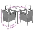 thumbnail image 2 of vidaXL 5 Piece Patio Dining Set with Cushions Black Poly Rattan, 2 of 7