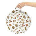 thumbnail image 2 of Forest Round Floor Cushion with Handle, Champignons Wild Mushrooms Botanical Autumn Vegetarian Healthy Delicious, Pillow for Living Room & Dorms, 18" Round, Cinnamon Beige and Tan, by Ambesonne, 2 of 4