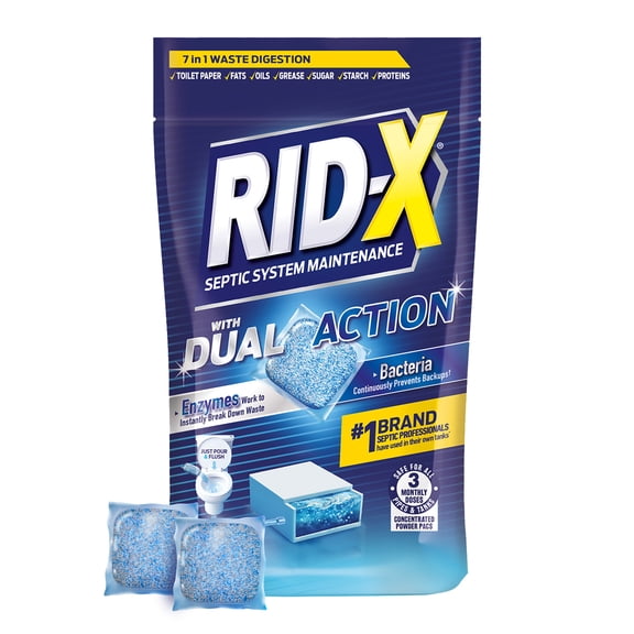 RID-X Septic Tank Treatment Pods – 3 Month Supply, Dual Action Enzymes and Bacteria to Break Down Waste & Prevent Backups