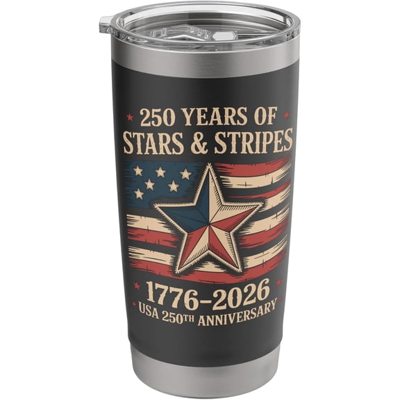 250th Anniversary US 4th Of July 1776 2026 250 Years America Stainless Steel Insulated Tumbler