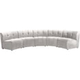 thumbnail image 1 of Meridian Furniture Limitless Cream Velvet Modular 5 Piece Sectional, 1 of 7