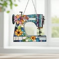 thumbnail image 6 of Christmas Ornament under $5! Yannianjz Vintage Sewing Machine Acrylic Suncatcher Stained Glass Effect Window Car Hanging Christmas Ornament Indoor Outdoor Decor Sun Catcher Panel for Sewing Lover, 6 of 6