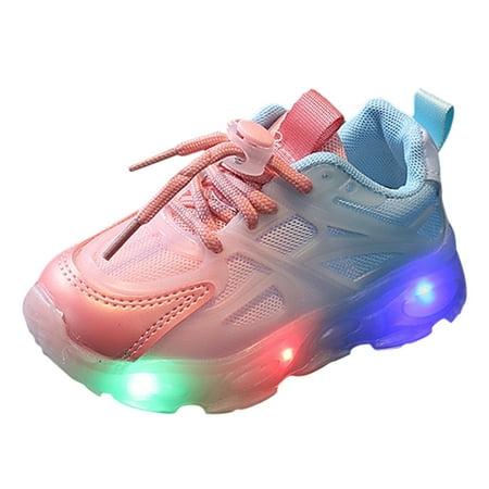 Kureaily Light On LED Baby Shoes Casual Children Shoes Boy Sandals Soft Soled Kids Sport Shoes 4.5-5 Years