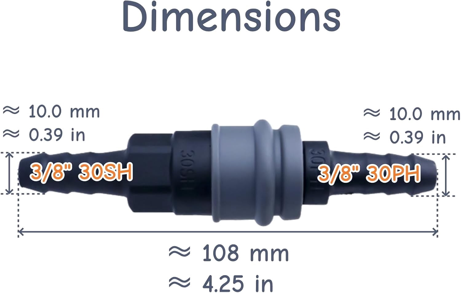 MKEUDQ-3 PCS Air Hose Fittings 3/8 PVC Quick Connect Coupler Set Air Compressor Accessories for Garage Workshop Pneumatic Tool Maintenance Crew Use