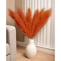 Evolux Fluffy Faux Pampas Grass - 43'' Tall 3PCS Large Fluffy Fake Pompous Grass for Vase Filler Boho Home Wedding Decoration-Red
