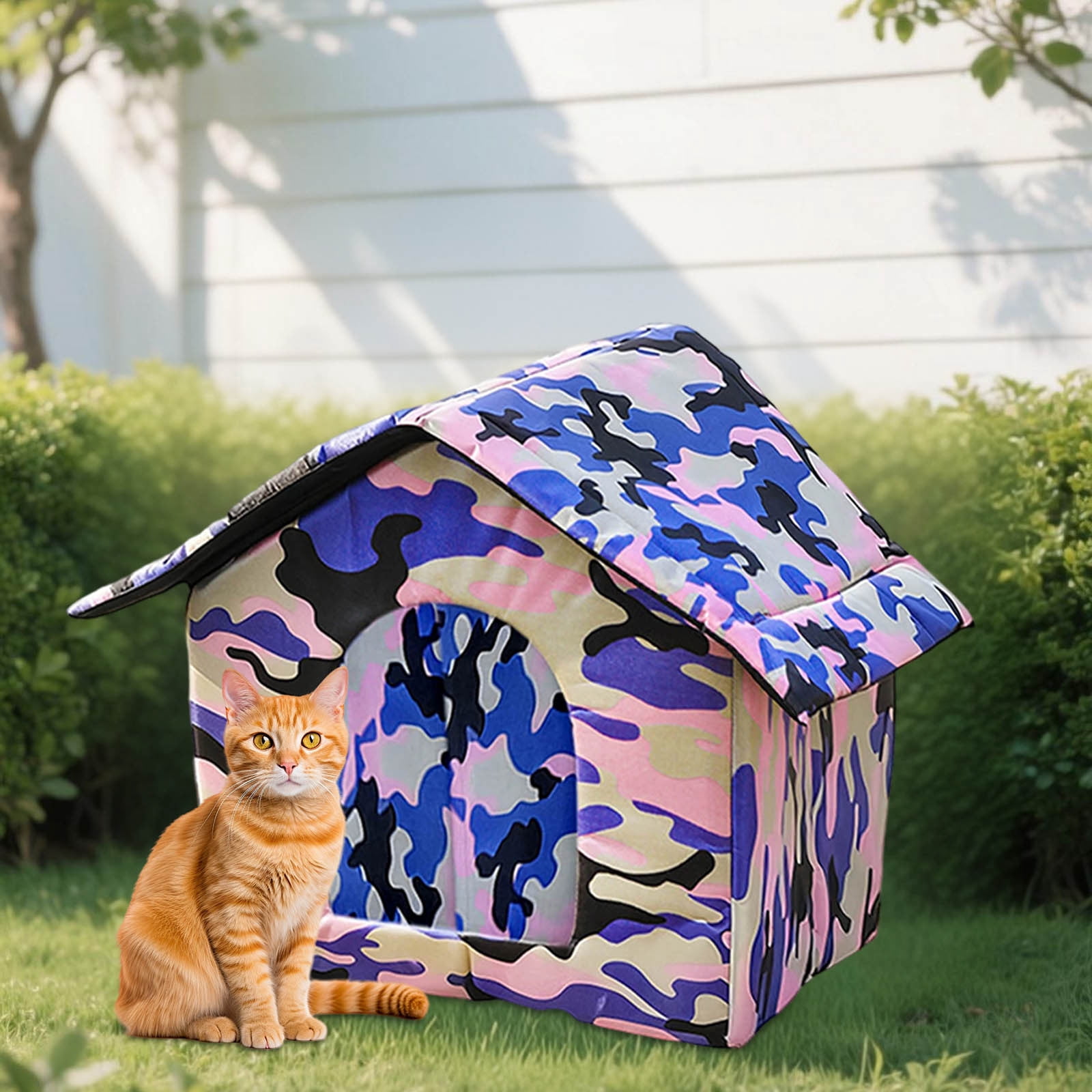 Insulated Outdoor Cat Shelter for Winter - Waterproof Feral Cat House with Thermal Warmth, Weatherproof Stray Pet Shelter with Foldable Design and Easy Clean Interior