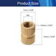 thumbnail image 2 of HUGFEGWE M5x7mm Female Thread Knurled Nuts,100PCS Hx10mm OD Brass Threaded Insert Embedment Nuts Hydraulic Welded Joint Injection Molding Assortment Kit for 3D Printing Injection Molding CJB91-25001, 2 of 7