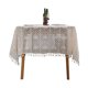 thumbnail image 1 of Pastoral style tablecloth in crocheted cotton yarn, hollow tassels, beige - 60x60cm, 1 of 4