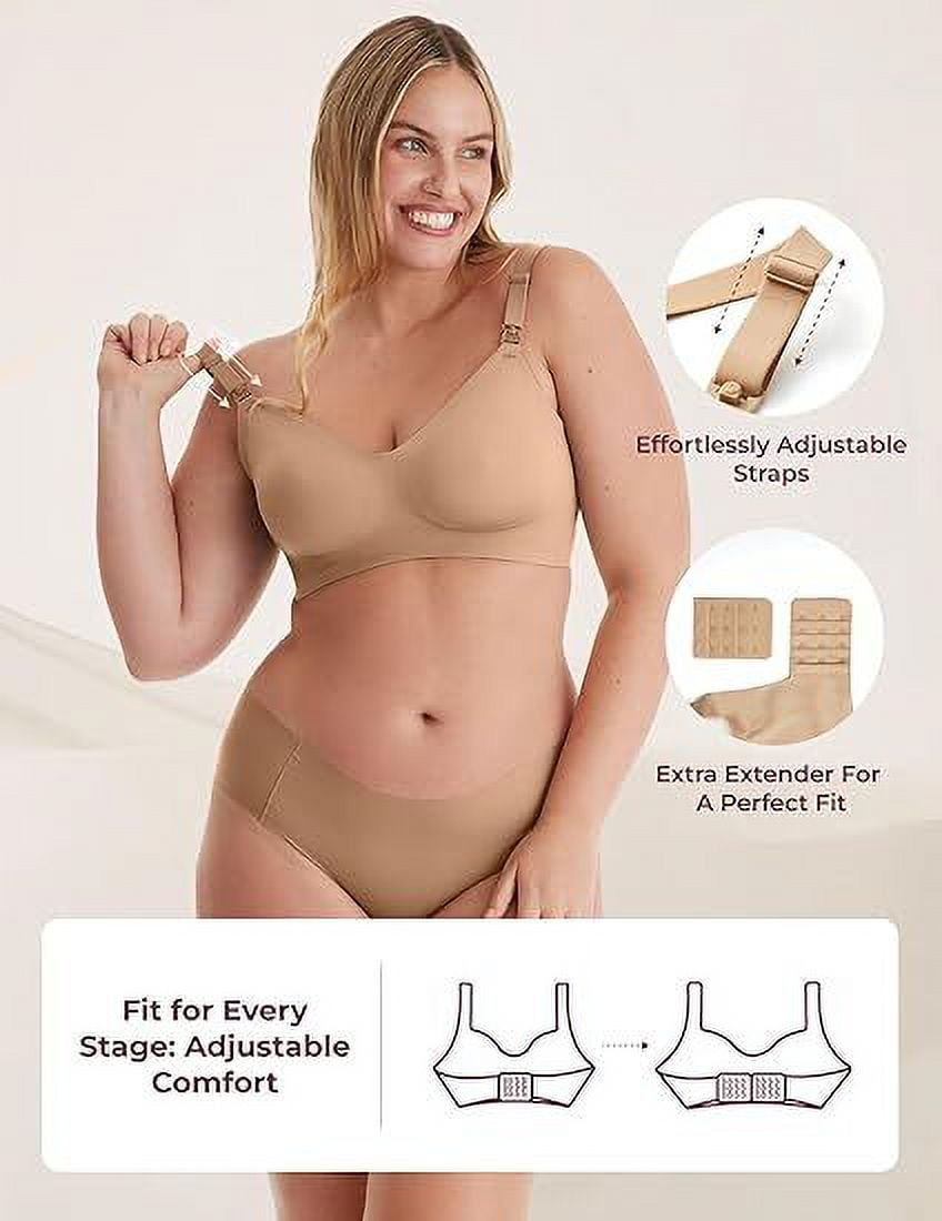 Momcozy Nursing Bras for Breastfeeding, Seamless Ultra Comfort Maternity Bra, Natural Shape, Pregnancy Sleep Bralette
